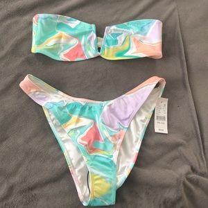 LA Hearts bandeau bikini set